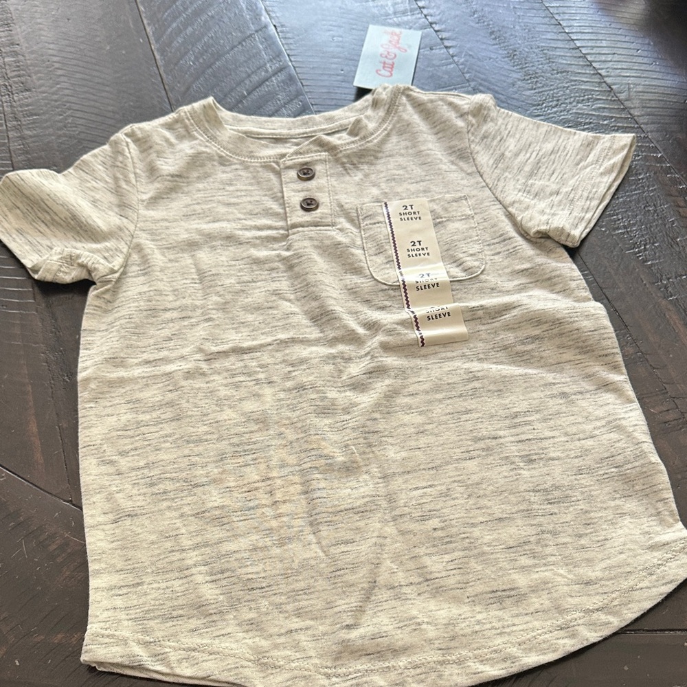 Cat & Jack Light Gray Short Sleeve Tee NWT 2T
